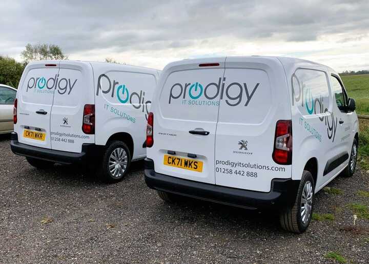 Fleet Vehicle Graphics installation for Prodigy IT Services Peugeot Partner Vans