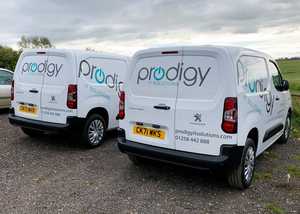 Fleet Vehicle Graphics installation for Prodigy IT Services Peugeot Partner Vans