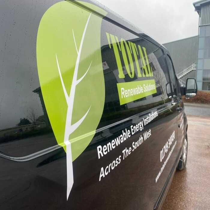 Completed Van Branding Graphics Installed on silver Ford Transit works vehicle