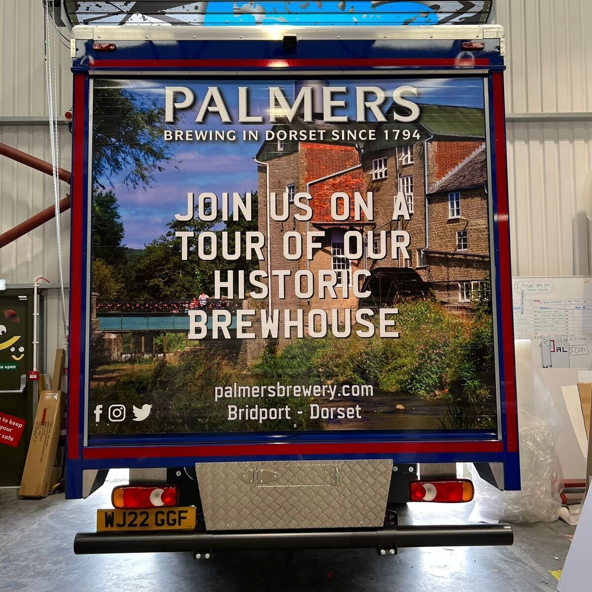 Palmers Brewery Wrapped Sliding Truck Rear Door