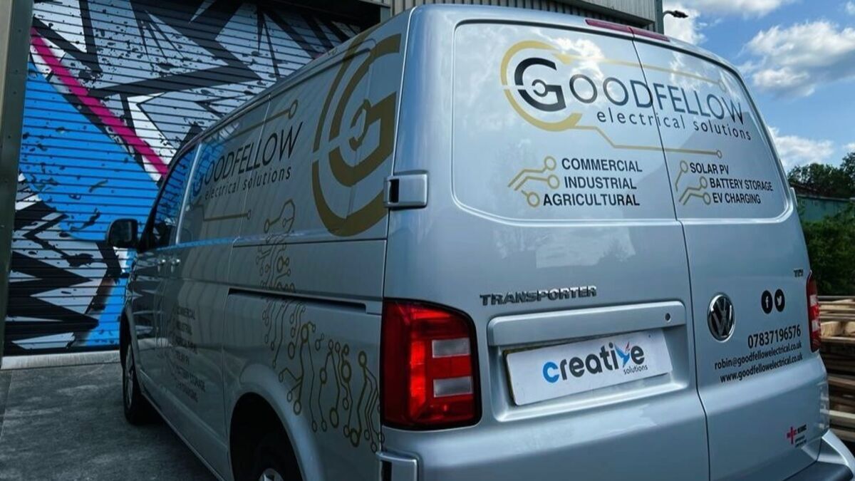 Commercial Fleet Branding for Different Colour Vehicles - Goodfellow Electrical - Van 2/3 - Silver