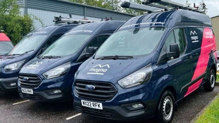 Large mixed fleet vehicle branding project for Magna Housing.jpg