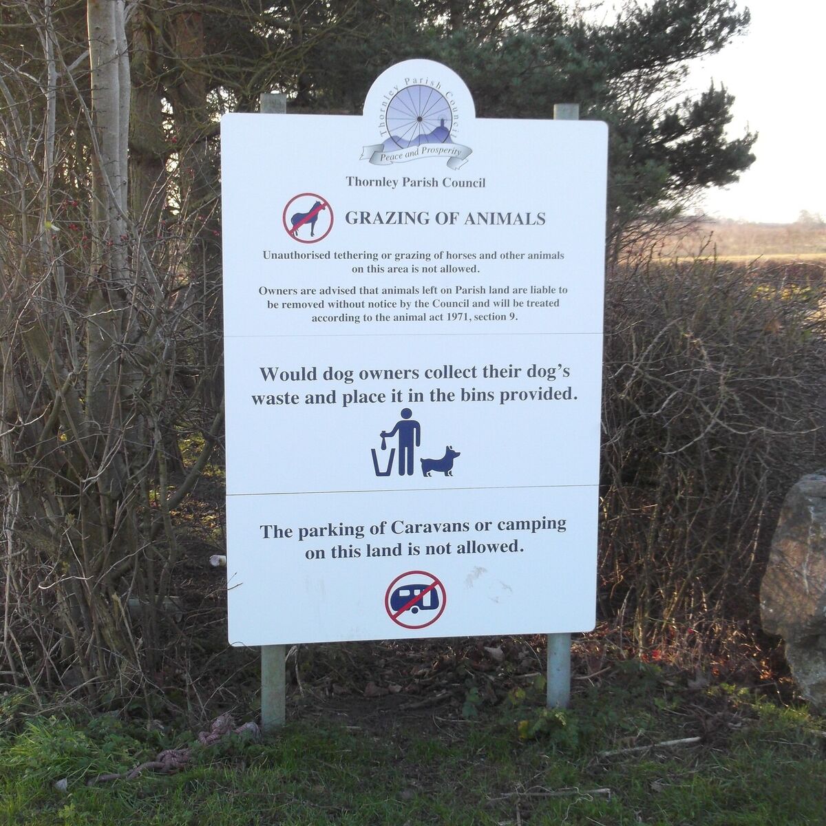 Post Mounted Aluminium Signage for Thornley Parish Council