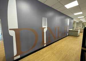 Custom Printed School Dining Area Wallpaper for Holyrood Academy Custom Printed School Dining Area Wallpaper for Holyrood Academy