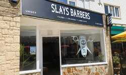 Shop Fascia Signage & Window Graphics for Slays Barbers Shop Fascia Signage & Window Graphics for Slays Barbers