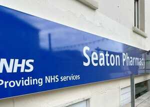 Quality Checking New Aluminium Tray Sign For Seaton Pharmacy