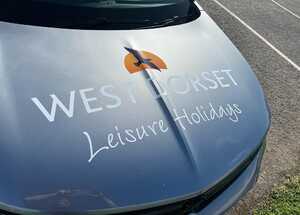 Vehicle Branding Graphics on Bonnet of Grey Vauxhall Mokka for West Dorset Leisure Holidays