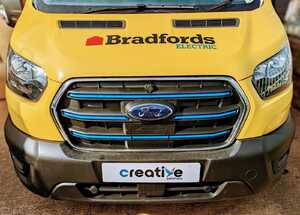 Bradfords Van Wrap & Vehicle Graphics - L3 H2 Ford E-Transit Close-Up Bonnet View