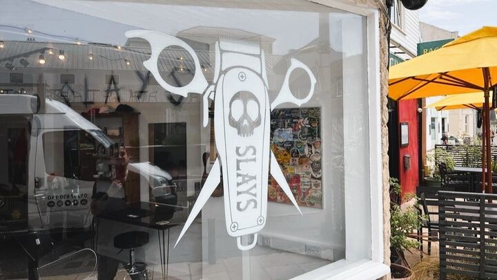 Custom Cut White Vinyl Window Graphic For Slays Barbers.jpg