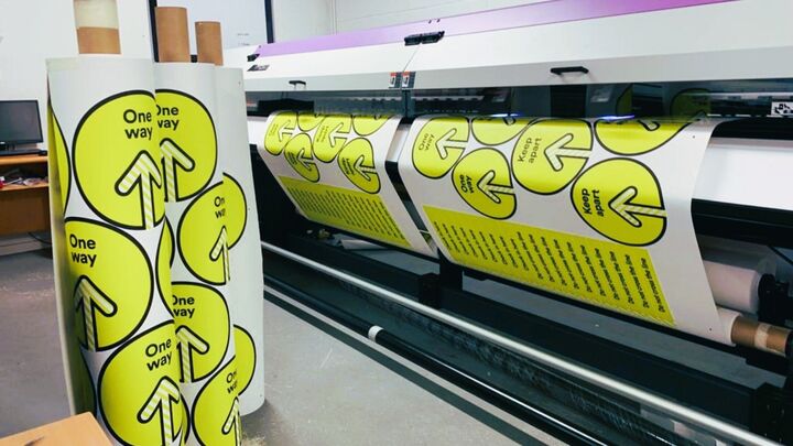 Custom Printed Anti-Slip Social Distancing &amp; Directional Floor Stickers For NHS Somerset