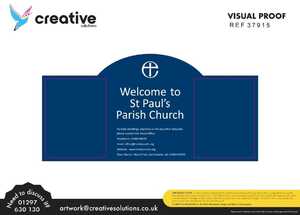 Custom Church Signage With Noticeboards for St Paul's Parish Church - Digital Artwork Design Proofing Sheet