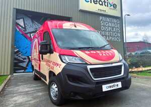 Vehicle Branding Graphic Wrap for Palmers Brewery Peugeot Boxer L2 H2 BlueHdi 335 Van - After - Front View