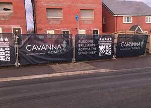 Heras Fencing Mounted Mesh Banners for Cavanna Homes