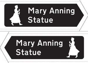 Mary Anning Rocks Finger Post 2.5mm Aluminium Signage Artwork Design