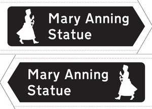 Mary Anning Rocks Finger Post 2.5mm Aluminium Signage Artwork Design Mary Anning Rocks Finger Post 2.5mm Aluminium Signage Artwork Design
