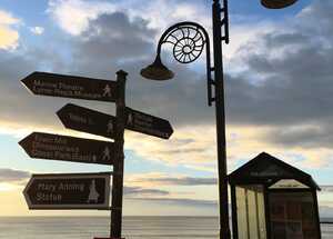 Mary Anning Rocks Lyme Regis Finger Post Signage Mary Anning Rocks Lyme Regis Finger Post Signage