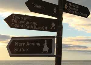 Mary Anning Rocks Lyme Regis Finger Post Signage Mary Anning Rocks Lyme Regis Finger Post Signage