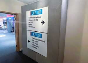 Exhibition & Trade Show Venue Set Up for CRE Midlands 2023 - Direction Signage For Events, Trade Shows and Venues