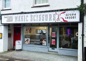 New Fascia Signage & Window Graphics for Axminster Turkish Barbers Magic Scissors