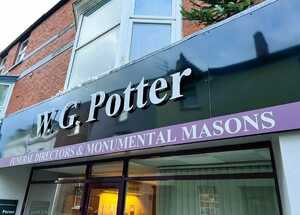 Completed New Fascia Signage With Stand-Off Lettering for W.G. Potter Funeral Directors