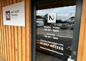 Not Just Travel Main ACM Wall Mounted Business Sign & Window Door Vinyl Graphics