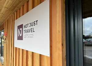 ACM Wooden Wall Mounted Signage Panel for Not Just Travel