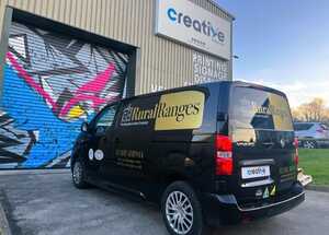 Vehicle Graphics - Vehicle Branding for Rural Ranges - The Bespoke Cooker Company Gold & Black Vehicle Decals - Rear View Vehicle Graphics - Vehicle Branding for Rural Ranges - The Bespoke Cooker Company Gold & Black Vehicle Decals - Rear View