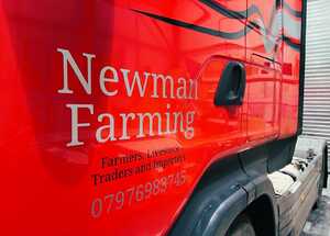 Vehicle Graphics for Newman Farming SCANIA Truck Cab - Text Close-Up