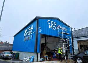 Flat-Cut Lettering Installation For Central Motors Bridport