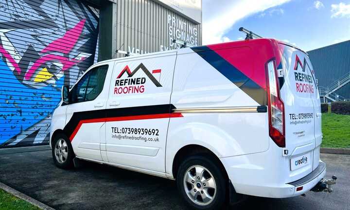 Van Branding Graphics for Refined Roofing