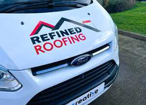 Newly Applied Bonnet Logo Graphics for Refined Roofing Ford Transit Custom