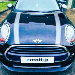Close Up - Replicated & Replaced Custom Mini Cooper Vinyl Bonnet Stripes