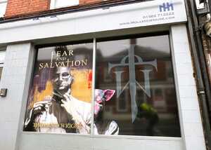 Printed Window Graphics Displays For Events at Molasses House Printed Window Graphics Displays For Events at Molasses House
