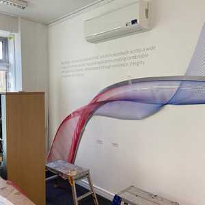 Text Applied. Vinyl 'Swoosh' final checks