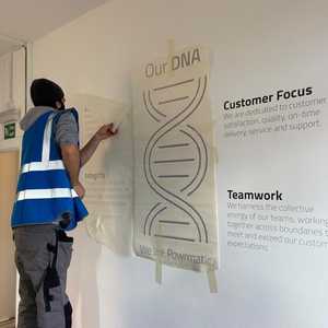 Lining up the large graphic and text