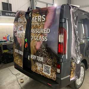 Vinyl back doors getting applied