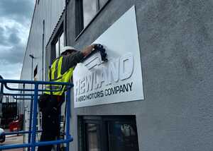 Custom Fascia Signage - ACM Panel With Built-Up Steel Letters & Logo above the entrance door Custom Fascia Signage - ACM Panel With Built-Up Steel Letters & Logo above the entrance door