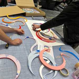 Configuring the individual cuts of acrylic in the logo template