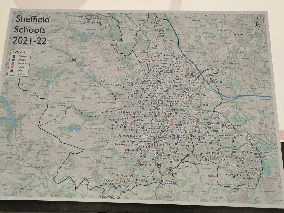 Sheffield Schools Printed onto Polycolour Noticeboard