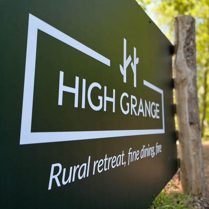 New site signage for High Grange. Large green fence mounted  sign.jpg