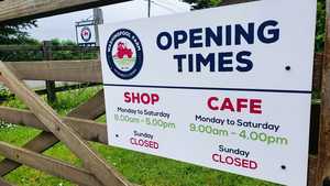 Business Opening Times Gate Mounted