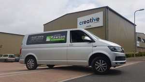 Top Panel Only Graphics VW Transporter Business Vehicle Branding on Window Panels Only