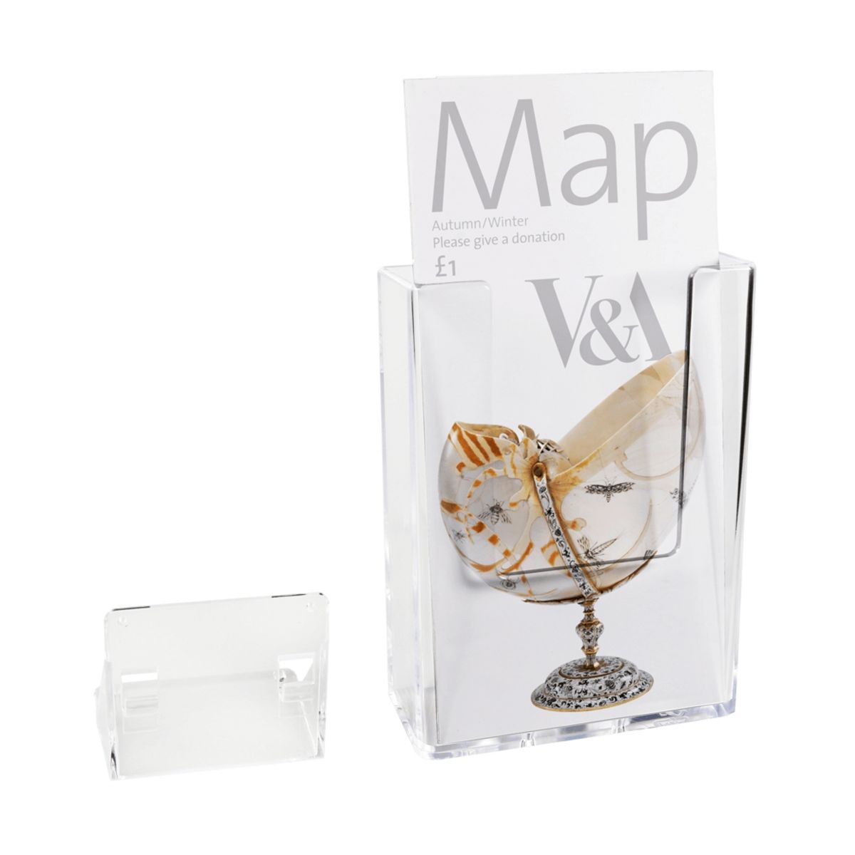 Wall mounted leaflet holder with optional freestanding foot.png
