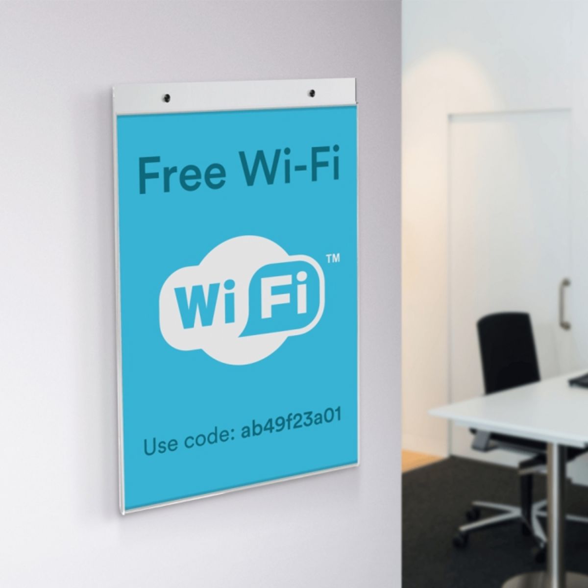 Wall mounted poster holder - portrait orientation.png