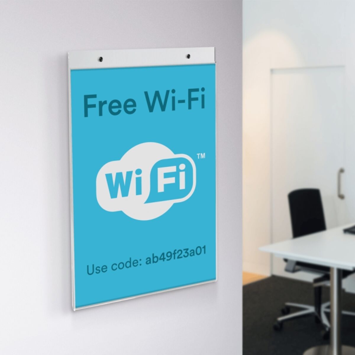 Wall mounted poster holder - portrait orientation.png