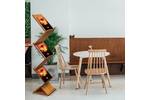 Wooden brochure stand with a zig zag design.png