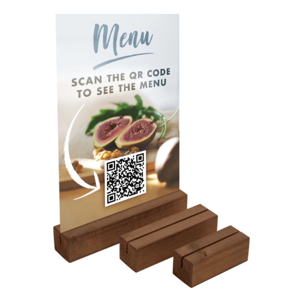 Wooden Card Holder Base with QR code menu insert.png