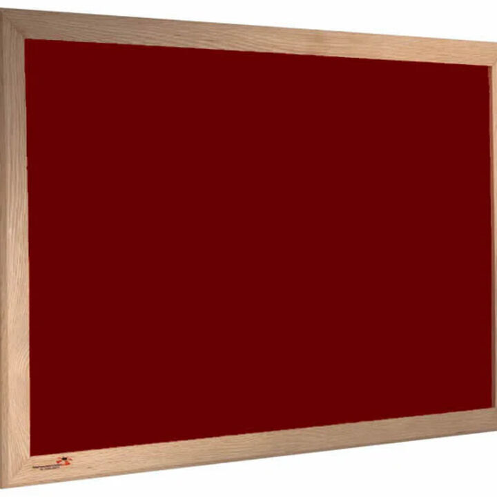 Wooden Framed Premium Felt Noticeboard - BURGUNDY.jpg