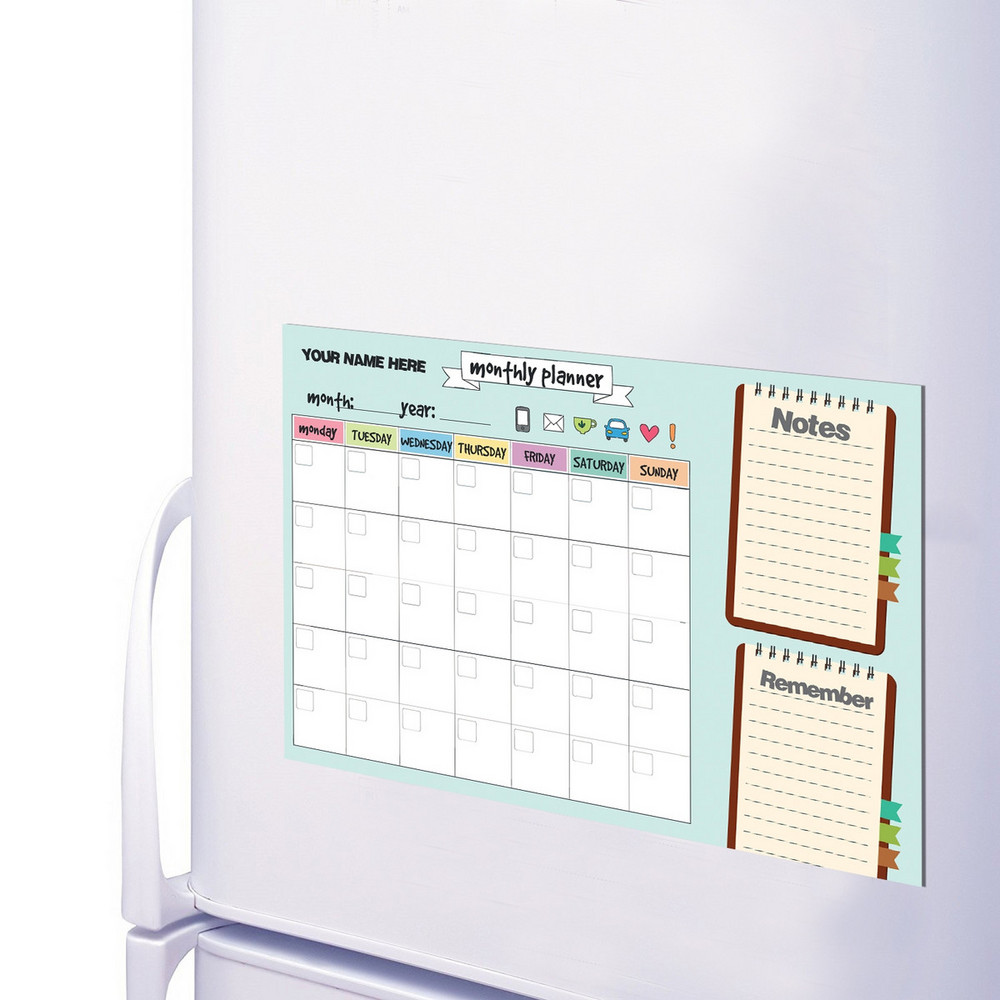 Fridge Board with Custom Printed Name Drywipe Whiteboard