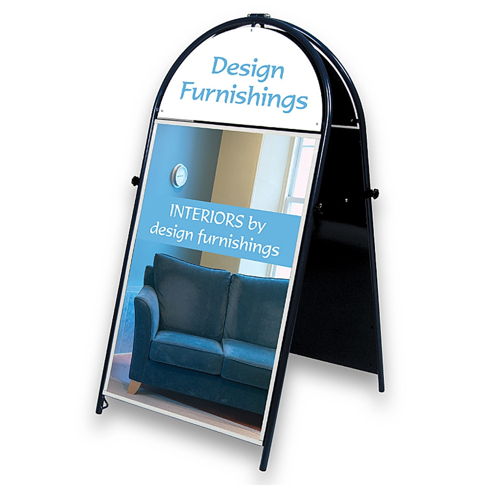 Header Panel Sign APL A-Board Pavement Sign With 'D'-Shaped Header Panel